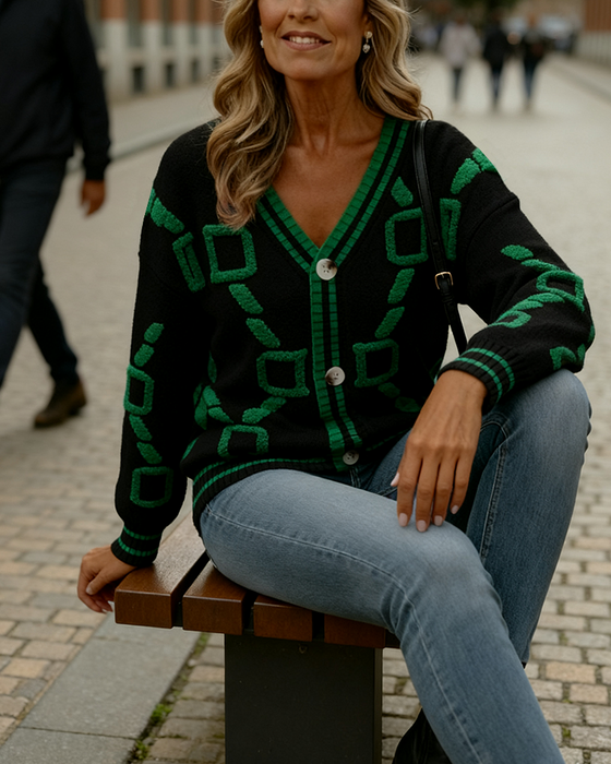 Kortegenser Mote Kontrastfarge V-Hals