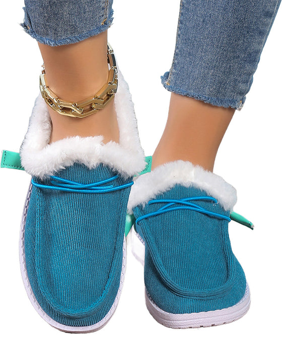 Ensfarget fortykkede varme bomullssko