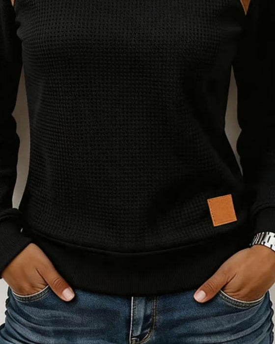 Sweatshirt Skulderknapp Skjøtet Mockhals