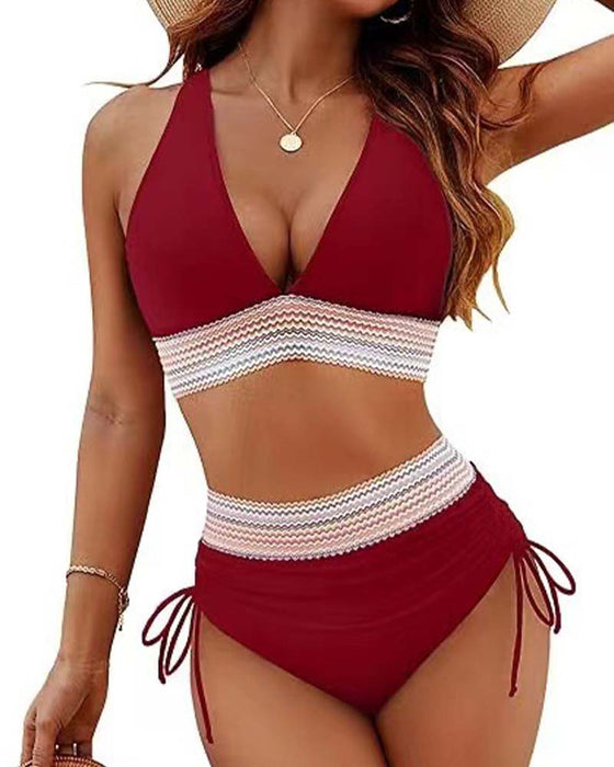 Ferie Bikini V-Hals Med Snøring
