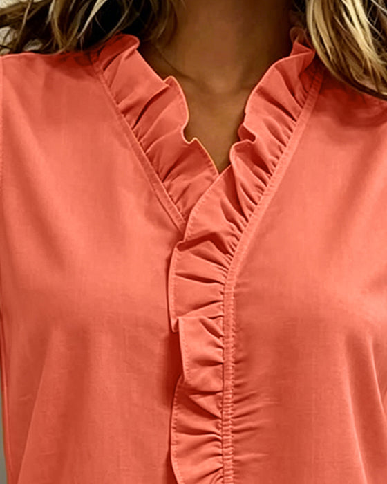 Tank Top Ruffle Ermeløs