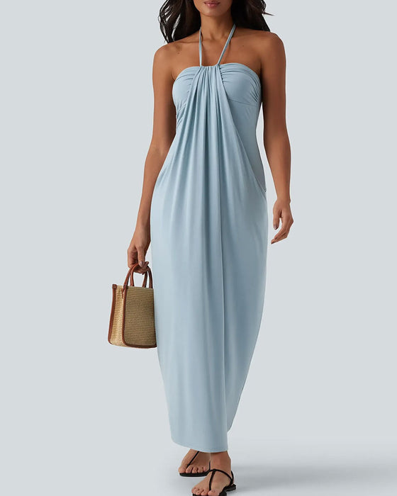 Kjoler Halter Drape Lang
