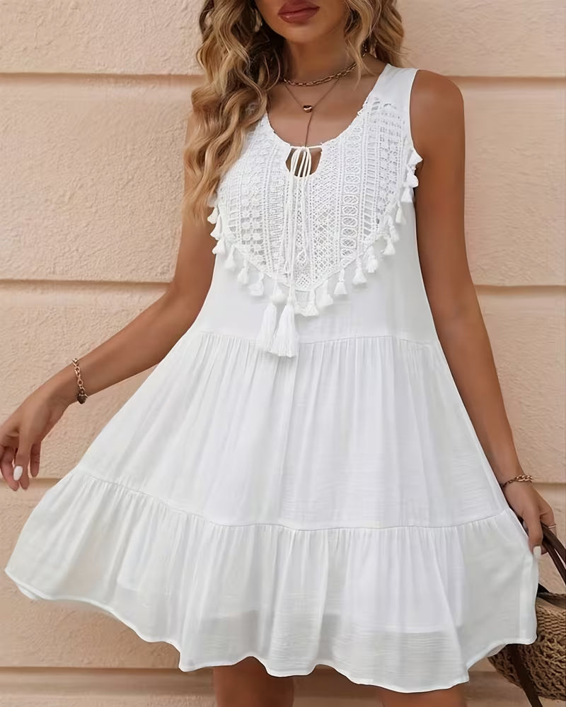 Kjole Ermløs Knipling Oppsnøring A Kant