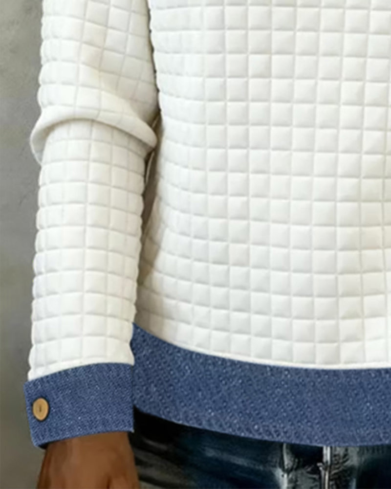 Genser Fargeblokk Lappverk Moderne Revers