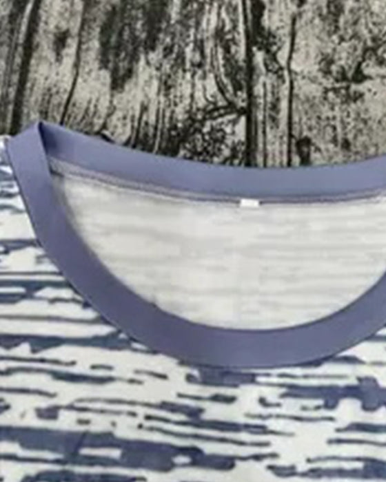 T-skjorte Rundhals Kortermet Kontrastfarge