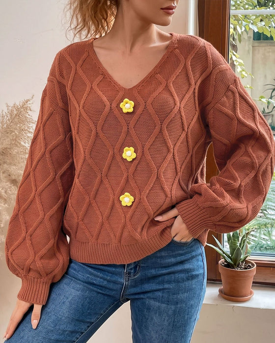Pullover Lanterne Erme Argyle Mote Strikket