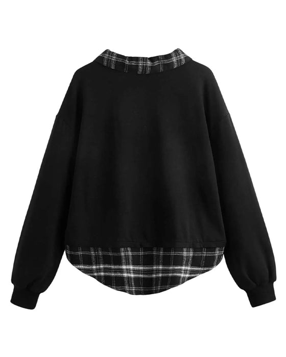 Sweatshirt Rutet Krage Falsk Todelt