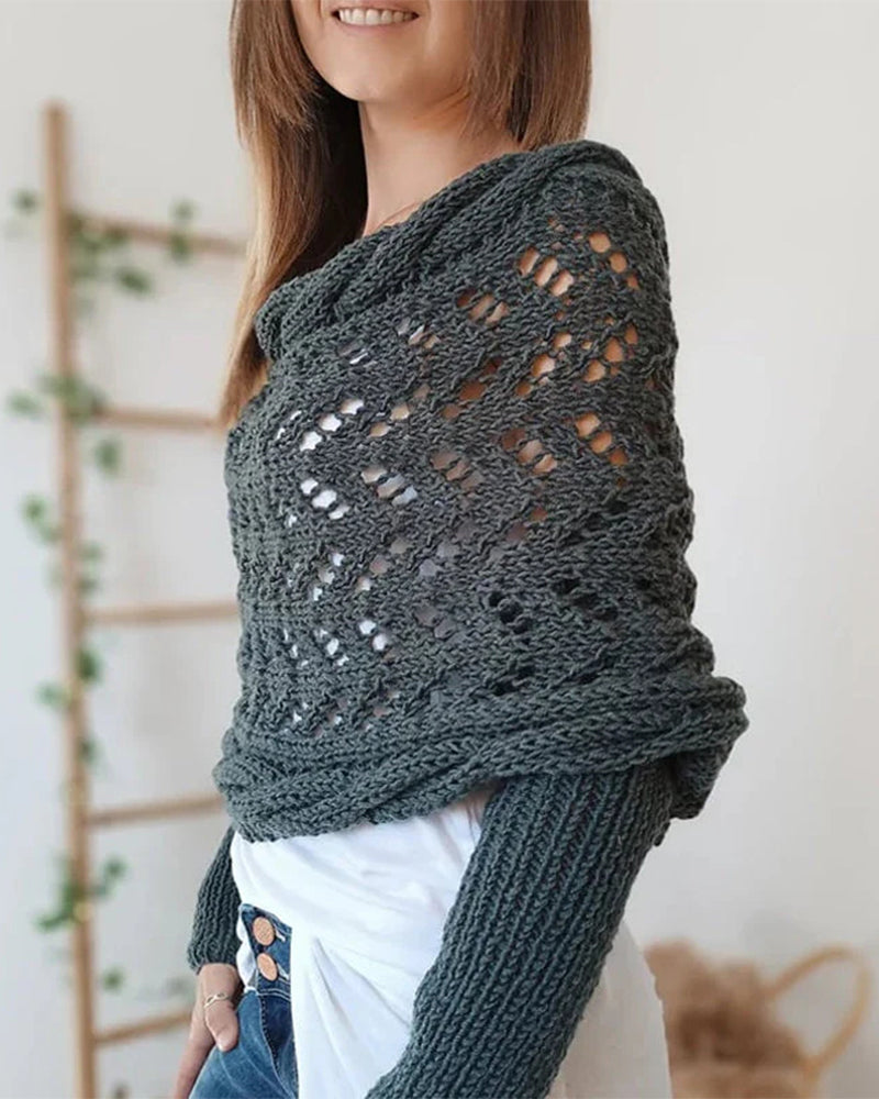 Skjerf Sjal Kvinner Modisk Strikket