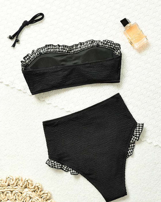 Bikini Rute Ruffle Stroppeløs