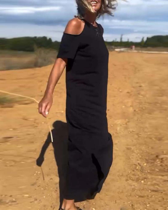 Kjole Fashion Casual Skulderfri Smal