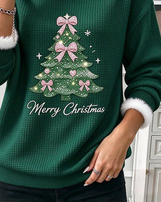Sweatshirt Juletre Kontrastfarge