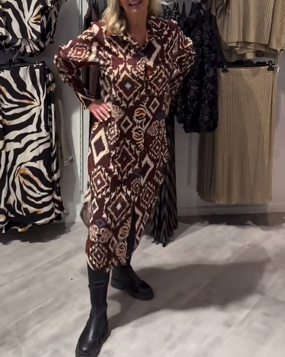 Kjole Med Skjorte I Diamantmønster