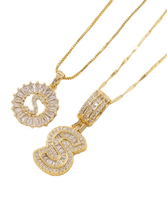 Halskjeder Initial Bokstav Anheng 2 Pakke