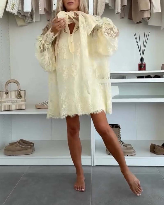 Kjolesett Løs Lat Stil Brodert
