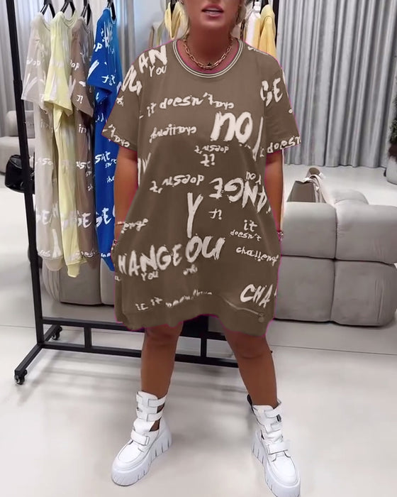 Kjole Løs Bokstavtrykk