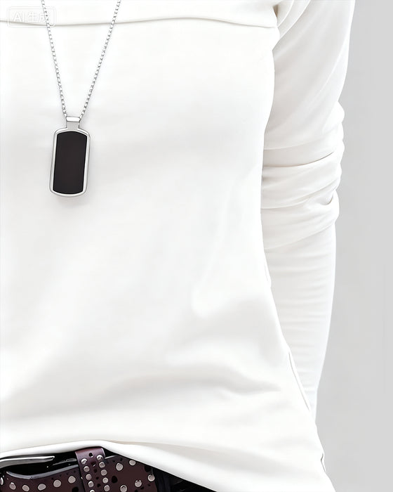 Topp Slim Fit Plissert Langermet