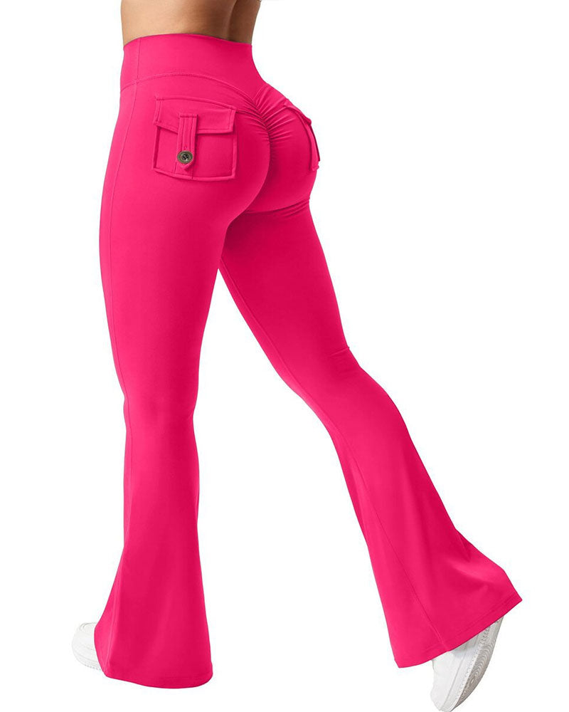 Elastiske Hurtigtørkende Utsvingede Sports- Og Yogabukser