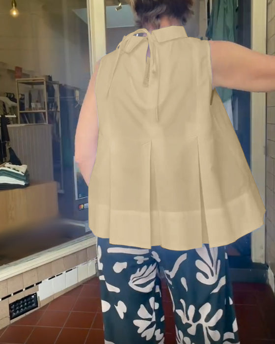 Bluse Ermeløs Ensfarget Enkel