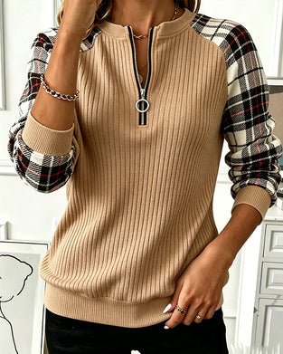 Sweatshirt Fargeblokk Rundhals