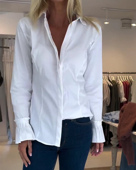 Skjorte Flare Erme Casual Slag