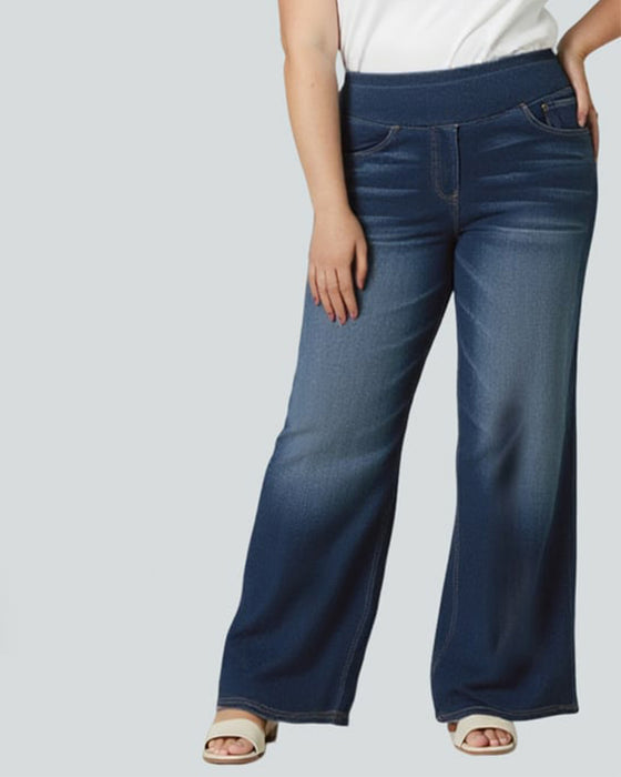 Denim Høy-Waisted Vasket Løs Baggy Casual
