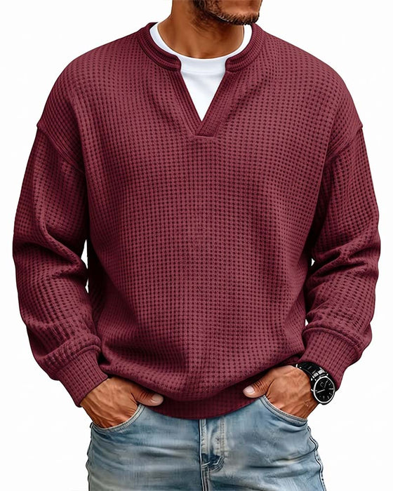 Sweatshirt Herre Rund Hals Falsk Lagdelt