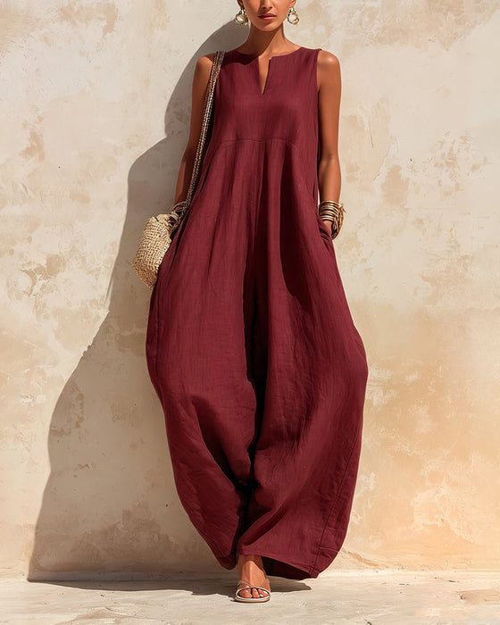 Jumpsuit Liten V-Hals Vide