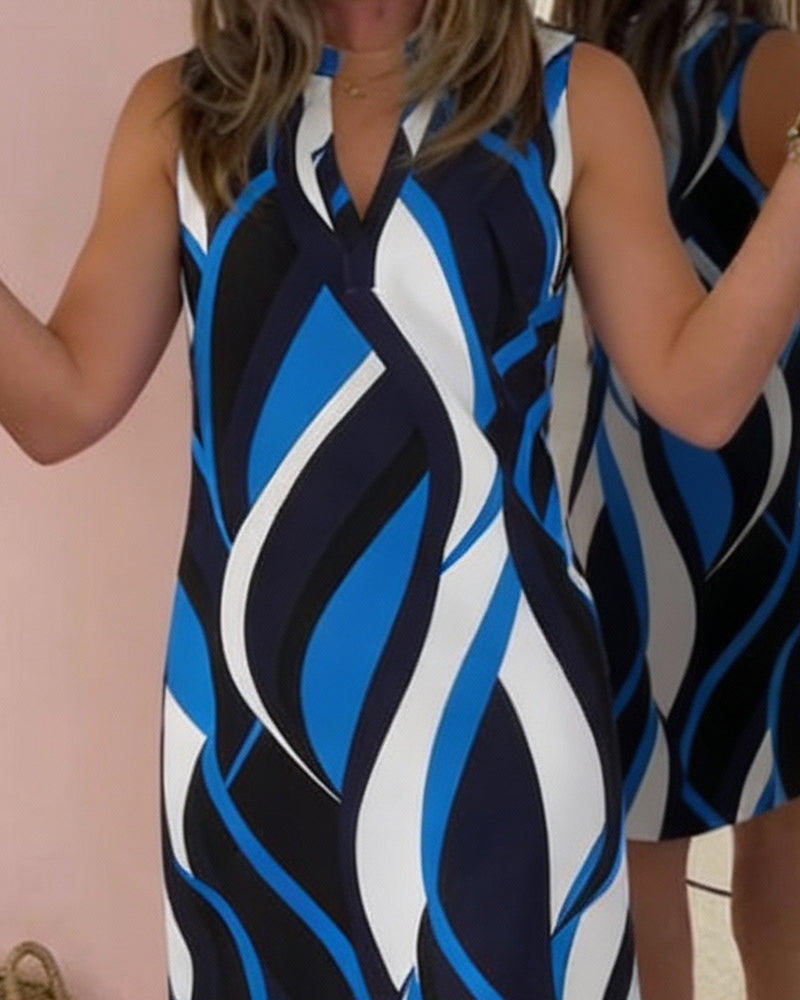 Kjole Ermløs Geometrisk Trykk