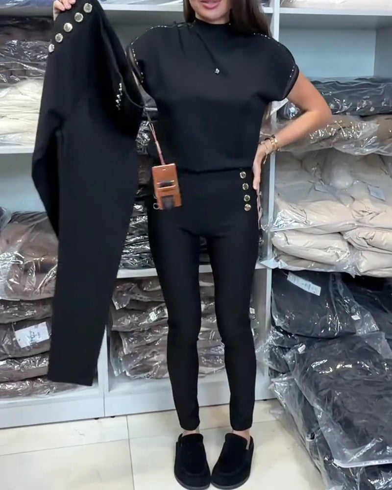 Stilfulle Bukser Med Knapp-Gjennom Og Stretch