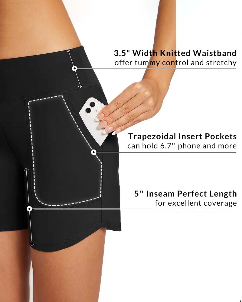 Shorts Høy Midje Splitt Sportslig Casual
