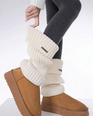 Kvinners Basic Ensfargede Benvarmere Med Metallmerke, Minimalistisk Damemote