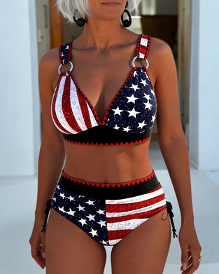 Bikini Høy Midje Trykt