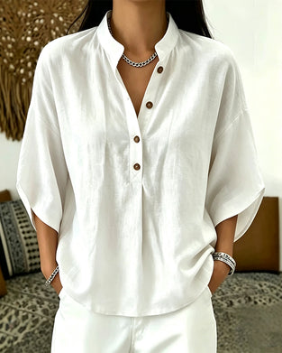 Bluse V-Hals Utvidede Ermer