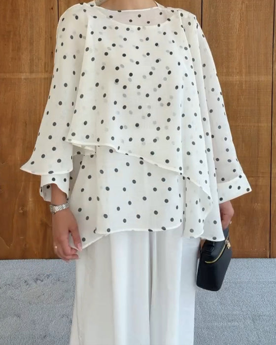 Bluse Polka Dot Uregelmessig