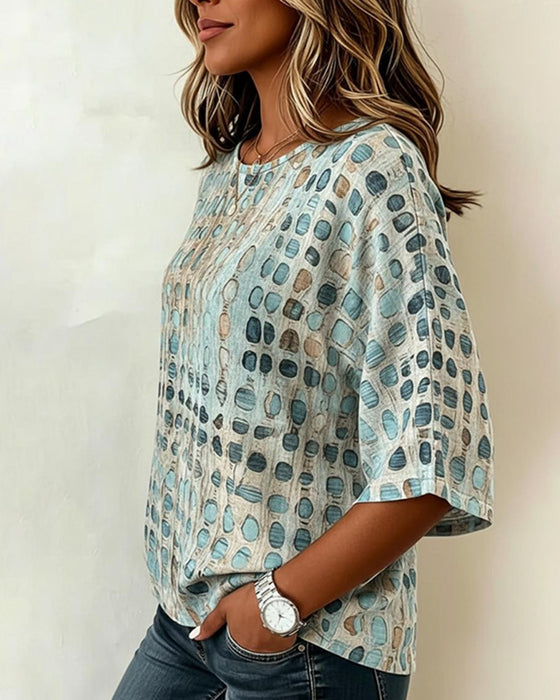 Bluser Rundhals Kortermet Polka Dot