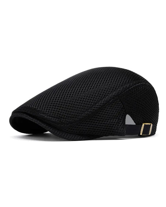 Menn Pustende Nett Flat Cap - Justerbar Newsboy Ivy Beret Sommerhatt