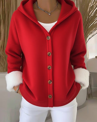 Jakke Koselig Plüsch Lappeteppe Med Hette