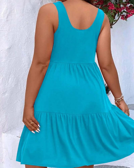 Kjole Dobbel Lag Lag Ruffle Tank