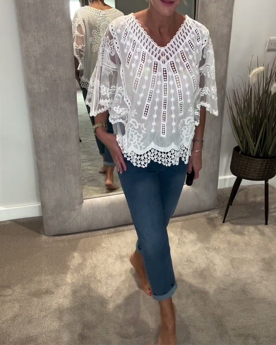 Bluse V-Hals Stilfull