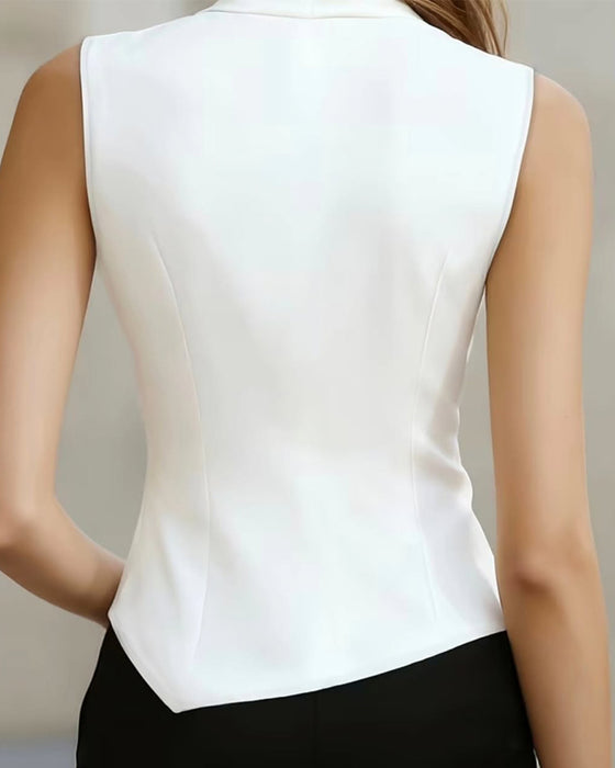 Bluse Solid Kors Ermeløs
