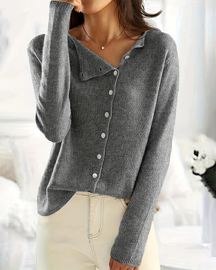 Pullover Knapp Uregelmessig Solid