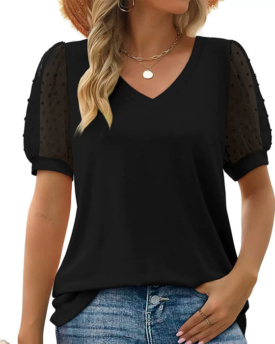 Bluse Ensfarget Mesh Pufferme