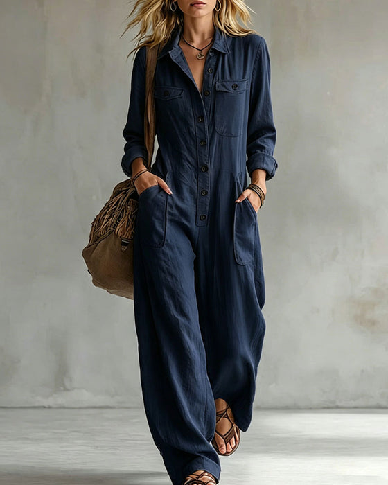 Jumpsuit Enfarget Langermet