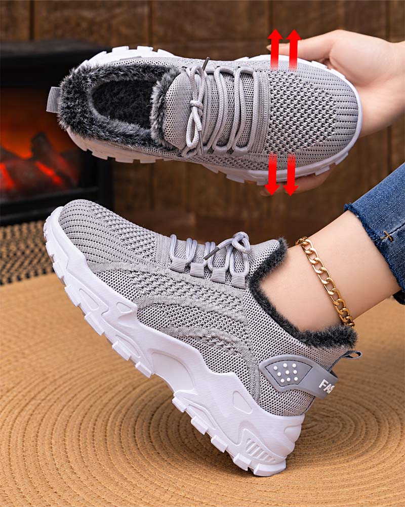 Sneakers Tykk Såle Fleeceforet Snø