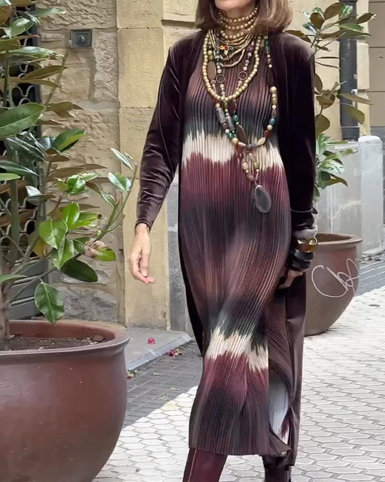 Kjole Mote Gradient Plissert