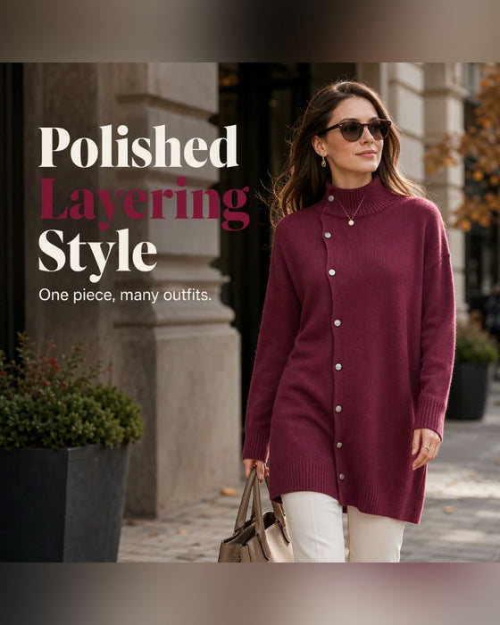 Cardigan Turtleneck Enkelknappet