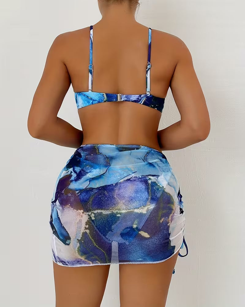 Bikini Sexig Skjørtet Trykk