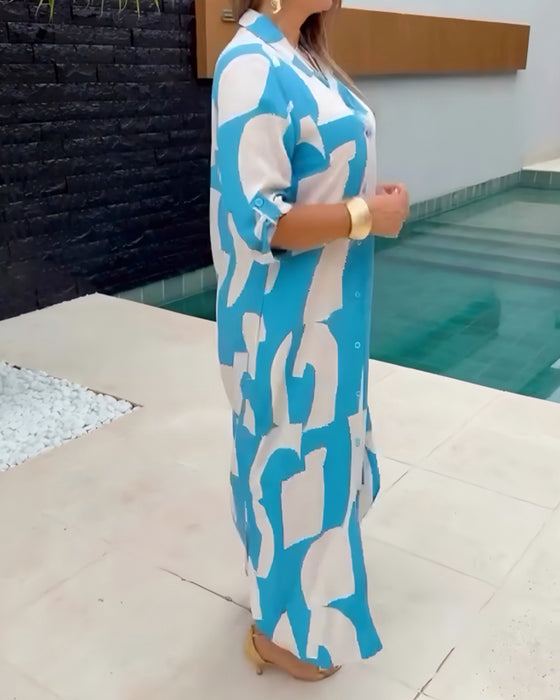 Kjole Casual Skjorte Lang