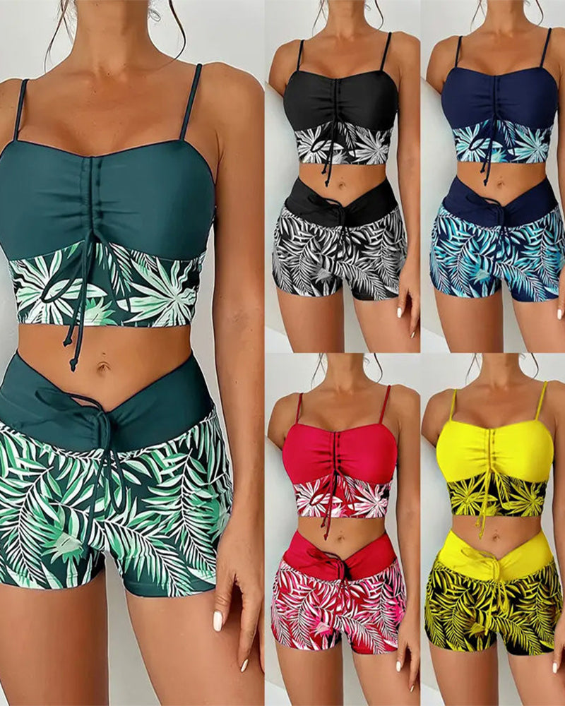 Bikini Høymidjet Boyleg Trykt