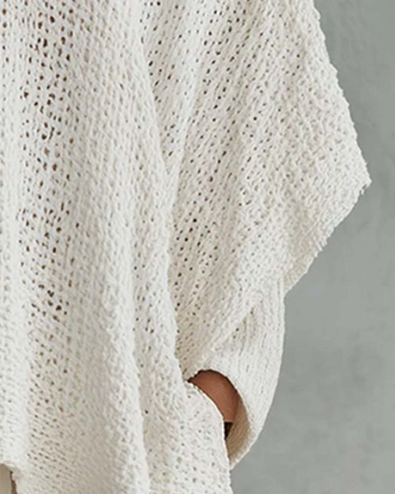 Pullover V-Hals Flaggermuserme Løs